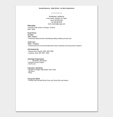 Recent college graduate sample #1. High School Resume Template 10 Samples Formats