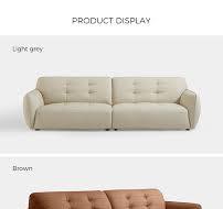 Sofa Lembut Kulit Warna Beige Modern Untuk Ruang Tamu TPS113 ...