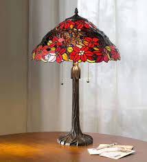 Tiffany studios , a 'poinsettia' table lamp, circa 1910. Poinsettia Tiffany Table Lamp Plowhearth