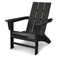 Polywood Modern Outdoor Adirondack Chair Black In 2020 Modern Adirondack Recycled Plastic Adirondack Chairs Modern Adirondack Chair