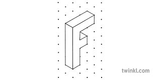 Download 120+ royalty free alphabet doodle f . F Isometric Alphabet With Tone Art Drawing Letters Secondary Bw Rgb