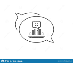 Smile Chart Line Icon Positive Feedback Rating Sign Vector