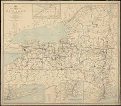 Signed in ink script on inside of cover: Post Route Map Of The State Of New York And Parts Of Vermont Massachusetts Connecticut New