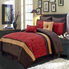 The only opulent pieces in the entire room are the desk and chair, which is upholstered in a rich red with detailed golden decorations. Royal Tradition Luxury Atlantis Red Gold And Chocolate Luxury 8 Piece Comforter Set Full Size Walmart Com Walmart Com