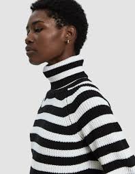 Black And White Striped Turtleneck Sweater Ayaan Striped Turtleneck Sweater Striped Turtleneck Turtle Neck Striped Knit
