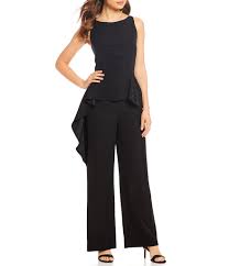 Antonio Melani Forest Boatneck Sleeveless Side Peplum Crepe Jumpsuit