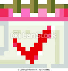 Voir plus d'idées sur le thème pixel art facile, pixel art, point de croix. Agenda With Check Mark 80s Pixel Art Logo Canstock