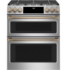 control, dual fuel, double oven range