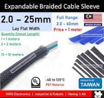 Expandable Braided Cable Sleeving, PET, Black, 2mm - 60mm ...