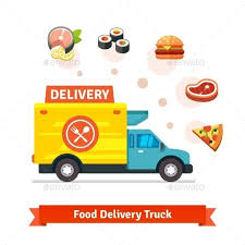 restaurant food delivery truck with meal icons food delivery truck food delivery restaurant food delivery