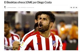 Born 7 october 1988) is a professional footballer who last played as a striker for spanish club atlético madrid and the spain national team. Besiktas Icin Diego Costa Iddiasi 10 Milyon Aspor