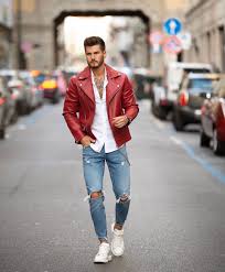 3 Classic Way To Pair Red Leather Jacket For Men Red Leather Jacket Men Leather Jacket Outfit Men Leather Jacket Men