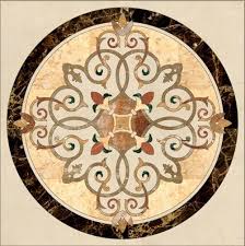 Stone Floor Medallion Marble Inlay Stone Water Jet Pattern Stone Inlay Floor Medallion Marble Medallion Beige Marble