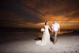 Sunset Beach Wedding Portraits On Sunset Beach In Treasure Island Florida Sunset Beach Weddings Florida Beach Wedding Beach Wedding Photography