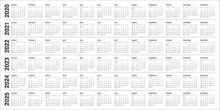 Calendar 2021 2022 2023 printable year yearly calendars pdf three excel holidays states templates united monthly october template march fiscal. Ano 2020 2021 2022 2023 2024 2025 Calendario Vector Diseno Templa Marketing Calendar Template Calendar Printables Printable Calendar
