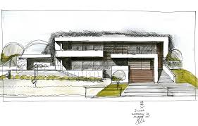 Moderne Architektur Villa Skizze