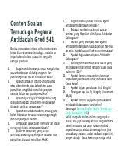 Ini bermakna, mereka yang mahu menjawat jawatan ini mestilah mempunyai kelulusan akademik minima ijazah sarjana muda. Contoh Soalan Temuduga Pegawai Antidadah Gred S41 Docx Contoh Soalan Temuduga Pegawai Antidadah Gred S41 Berikut Merupakan Antara Koleksi Soalan Yang Course Hero