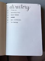 2nd Bullet Journal Directory Index Table Of Contents Started August 2017 Bullet Journal Contents Bullet Journal Table Of Contents Making A Bullet Journal