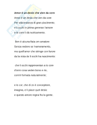 Amor E Un Desio Che Ven Da Core Appunti Di Letteratura