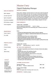 Digital Marketing Manager Cv Template Example Latest Online Vacancies Salary Employment Agency