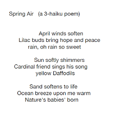 Spring Air A 3 Haiku Poem By Mary Lynn Adkins Haiku Poems Poems Haiku