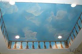 5 Great Ceiling Transformations That Will Wow Your Guests Cloud Painting Ceiling Murals Painted Ceiling