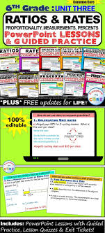 Ratios Rate Unit 6th Grade Powerpoint Lessons Guided Practice Bundle In 2020 Powerpoint Lesson Guided Practice Lesson