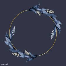 Backdrop Black And Gold Flowers Download Premium Vector Of Gold Circle Frame Decorated With Blue Leaves On Gold Circle Frames Circle Frames Blue Leaves