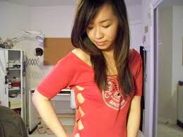 See full list on wikihow.com Diamond T Shirt Turn A Baggy T Shirt Into A Fitted One Simple Diy Tutorial How To Cut A Diamond Cut Out Top Dressmaking On Cut Out Keep