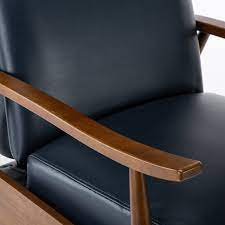 Teasley Faux Leather Manual Recliner Modern Furniture Living Room Wood Arms Furniture