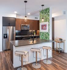 The addition of plants helps to bring life to the space. 75 Beautiful Kitchen With Dark Wood Cabinets And Gray Countertops Pictures Ideas August 2021 Houzz