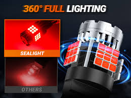 SEALIGHT 3157 LED Red Brake Light Bulbs Pack of 2