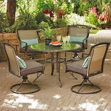 Patio Dining Set 5 Piece Outdoor Furniture Table Tempered Glass 4 Chairs Steel Patiodiningset5pi Patio Dining Set Patio Furniture Sets Dining Furniture Sets