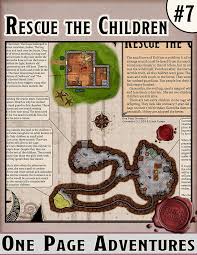 Rescue The Children One Page Adventure System Neutral Maps Included Adventure Fantasy Map First Page