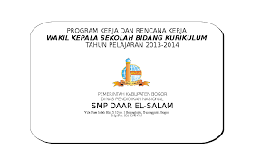 Program kerja wakil kepala sekolah smp. Doc Program Kerja Kurikulum 2013 2014 Iswandi Abu Azcha Academia Edu