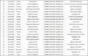 Icc Cricket World Cup 2019 Schedule Cwc 2019 Fixture Pdf