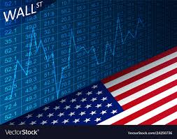 Stock Exchange Chart And American Flag
