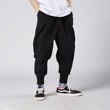 Comment porter le pantalon ? Noir M Pantalon Sarouel Homme Pantalon Decontracte En Lin De Coton Pantalon Baggy Jogger Homme Rakuten