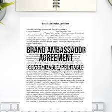 Brand ambassador contract for clothing company. Brand Ambassador Agreement Easy To Customize Instant Etsy Brand Ambassador Jobs Brand Ambassador Program Brand Ambassador
