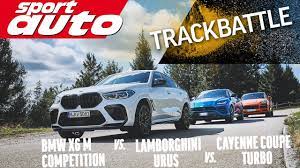 All porsches are outstanding cars but this gives you th. Porsche Cayenne Turbo Coupe Vs Lamborghini Urus Vs Bmw X6 M Competition Trackbattle Sport Auto Youtube
