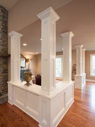 Remodeled White Pillar Style Design Indoor Columns House Remodel