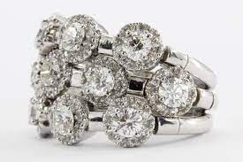 Sonia Bitton Diamond Gold Flex Ring Vintage Cluster Ring Diamond White Gold