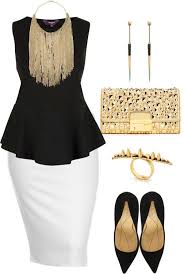 Black And White Attire For Ladies Black White Gold Plus Size Fashion Pencil Skirt White Size Fashion