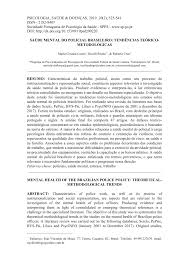 PDF) Mental health of the brazilian police policy:  theoretical-methodological trends