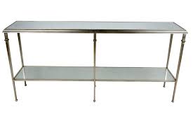 23 inches high x 16.5 inches wide x 11.25 inches deep shelves: Sold Price Silver Leaf Mirrored Two Tier Console Table June 4 0120 10 00 Am Pdt