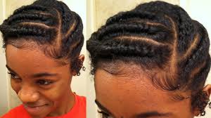 Jamaican black castor oil no cornrows | simple. Flat Twist Protective Style Natural Hair Youtube