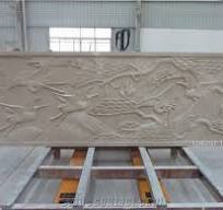 Beige Stone 3d Accent Carved Cladding Wall Art Panel, Beige Marble Relief &  Etching from China - StoneContact.com