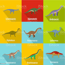 Vetores De Icones De Dinossauro Pouco Definido Plano Estilo E Mais Imagens De Abstrato Istock