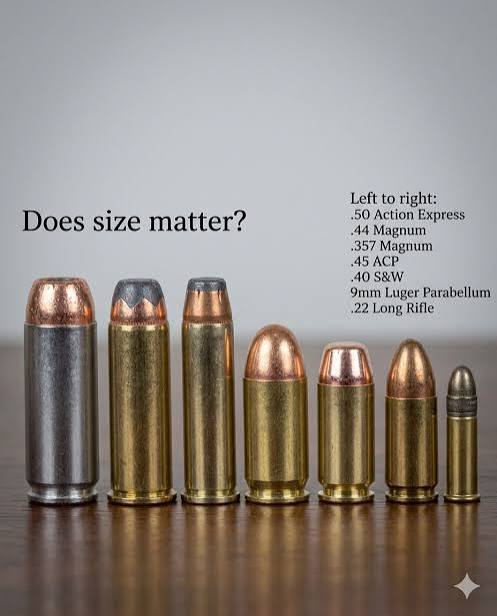 Pistol Cartridge Size Comparison This infographic illustrates the differences in bullet diameter and cartridge length among various pistol and small-caliber cartridges. A larger cartridge does not aut