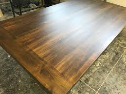 Maple Tabletop Done In Dark Walnut With Bread Board Ends Handcrafted Dining Table Bread Board Table Farm Table